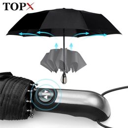 Umbrellas Wind Resistant Fully-Automatic Rain Women For Men 3Folding Gift Parasol Compact Large Travel Business Car 10K 221027