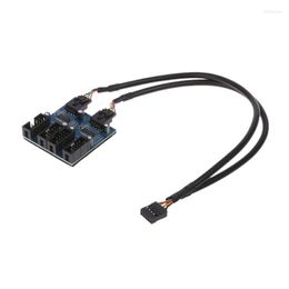 Computer Cables PC Case Internal 9-Pin USB 2.0 Male 1 To 4 Female Splitter PCB Chipset Extender