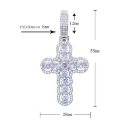 Trending New Iced Out Bling CZ Cross Pendant Necklace for Men Boy Micro Pave 5A Cubic Zirconia Pendant Hip Hop Jewelry