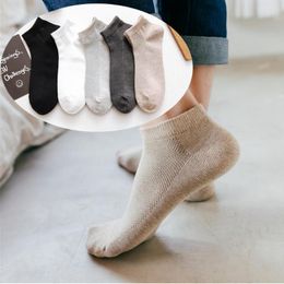 Men's Socks 8 Pcs 4 Pairs 1 Lot Men Cotton Ankle For Men's Business Casual Solid Colour Short Male Mesh Sock Thin Slippers Meias