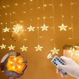 Strings 2.5M Christmas Star LED String Lights Flashing Fairy Curtain Waterproof For Holiday Party Wedding Xmas Decoration