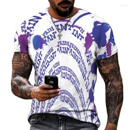 Men's T Shirts 2022 Multicolor Lines Abstract Symmetrical Design Pattern Leisure Trend T-shirt Short Sleeve Round Neck Enlarged Size Tops