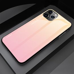 Cases For iPhone 15 12 14 11 Pro Max X XR XS 7 8 6s 7Plus 8Plus 13 Pro 12 Mini Case Gradient Tempered Glass Cover