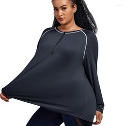 Active Shirts Long Sleeve Yoga Women Autumn Winter Sportwear T-shirt BBW Plus Size Fitness Sports Top Women's Gym Workout Clothing