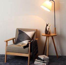 Floor Lamps Modern Wood Lamp Japan Style Metal And Solid With Plate Bedside For Living Room Led