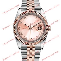 High-quality watch 2813 automatic men's watch 116231 36mm pink rome dial 18k rose gold stainless steel wristwatch sapphire glass 116203 116200 116233 women's watches
