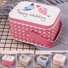 Gift Wrap Cartoon Tinplate Candy Boxes With Handle Easter Party Vintage Cookies Biscuit Storage Wedding