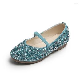 Athletic Shoes Fashion Kids Children's Spring And Autumn Single Girl's Show Sequin Crystal Baotou Soft Sole Princess