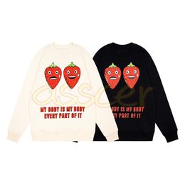 Mens Fashion Brand Hoodies Designer Strawberry Printing Sweatshirts Unisex Round Neck Hoodie Asian Size XS-L