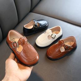 Spor ayakkabı bahar bebek kız erkekler deri ayakkabı İngiliz çocukları için rahat ayakkabılar Yumuşak alt daireler 221028