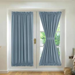 Curtain Blackout French Door Curtains For Living Room Privacy Protection Darkening Thermal Insulated Fabric Rod Pocket Drapes 1 Piece