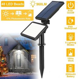 Led Solar Spotlights Outdoor Lawn Lamp 5 Modes Ip65 Waterproof Landscape Lamps For Garden Patio Pathway