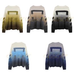 デザイナーメンズモヘアセーターレディース秋冬セーターファッション若者底暖かい服グラデーションカラープルオーバーニットシャツサイズ S-XL