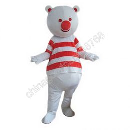 white Bear Mascot Costume Halloween Christmas Fancy Party Dress Cartoon Character Outfit Suit Carnival Unisex Adults Outfit