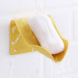 Soap Dishes 1Pc Holder Bathroom Shower Dish Plates Storage Box With Drain Wall Mounted Self Adhesive Plastic Supplies