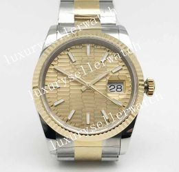 Super Men's BPF Asia 2813 Factory Two Tone 18K Yellow Gold Datejust Stainless 904 Bracelet Automatic Movement 36MM Woman Dress Wristwatches