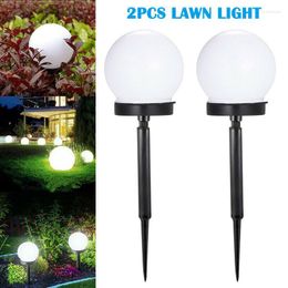 2pcs LED Solar Lawn Lamps Waterproof Outdoor Ball Light For Garden Pathway Yard Landscape Walkway Decorative Lighting