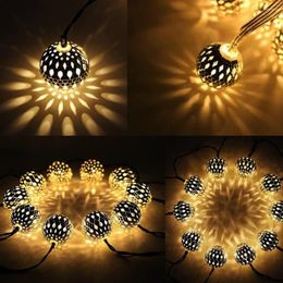 Strings Christmas Balls Indoor Decoration Year 2023 Home Decor Moroccan Fairy Globe String Lights Plug-Operated 10/20M