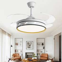 Modern Fan Ceiling Lamp Living Room Dining Fixture Integrated Creative LED Lights With