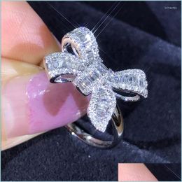 Cluster Rings Cluster Rings Woman Jewellery Butterfly Sier Wedding For Couples 925 Sterling Retro Diamond Filled Womens Engagement Lux Dhgc8