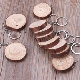 Keychains ANGELADY 10Pcs Unfinished Natural Wood Slices Blank Hand-Painted Jewellery Making Wholesale Dropship