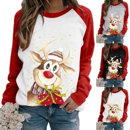 Women's Sweaters Autumn Christmas Cartoons Print Causal Pullovers Thin O-neck Top Long Sleeve Streetwear Plus Size Women Clothes 221027