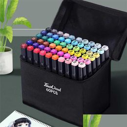 Markers Art Marker Set 12/24/30/36/40/60/80 Colours Alcohol Base S Manga Sketch Ding Pen For Dual Headed Tip 211104 Drop Delivery 202 Dhmap