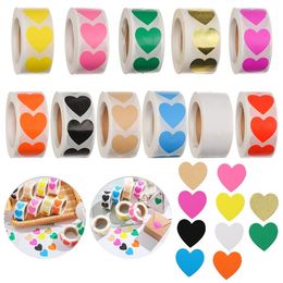 500PCS/Roll Stickers Package Label Birthday Party Supplies Gift Packaging Home Decor Seal Labels Love Heart Shaped Sticker Scrapbooking