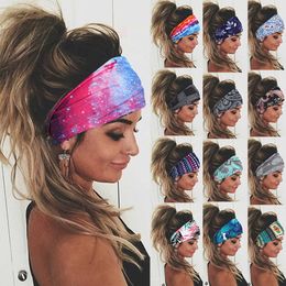 Yoga Hair Bands Tie Dye Fietsen Yoga Sport Zweet Hoofdband Vrouwen Zweetband Voor Mannen Vrouwen Yoga Haarbanden Hoofd Zweet Bands Sport Veiligheid L221027