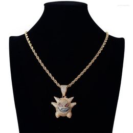 Pendant Necklaces Cartoon Cute Little Devil Zircon Necklace For Men And Women Hip Hop Rock Trend Jewellery Gift