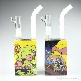 Hitman Glass Water Bongs Liquid Sci Juice Box Hookah Dab Oil Rigs 7.5 Inch Thick Heady Rig Beaker Bong for Smoking Pipes