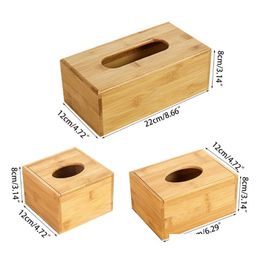 Tissue Boxes Napkins Bamboo Tissue Box Holder Storage Paper Er Car Wood Napkins Case Organizer Home Decoration 220523 Drop Deliver Dhpcw