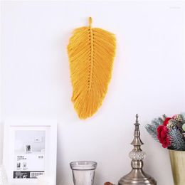 Tapestries Colourful Leaf Shaped Macrame Wall Hanging Cotton Weaving Handmade Decoration For Home Decor Living Room Kids