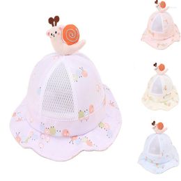 Hats Summer Baby Sun Hat Cartoon Snail Pot Born Breathable Mesh Child Sunscreen Outdoor Infant Fisherman Cap