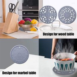 Table Mats 3PCS Hangable Exquisite Hollow Floral Silicone Kitchen Insulation Mat Is Suitable For Most Cookware Tableware Cups And Utensils