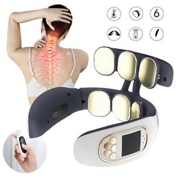 Other Massage Items 6 Heads Smart Neck and Back Pulse r TENS Electric Heat Cervical Vertebra Relaxation Pain Kneading Health Machine 221027