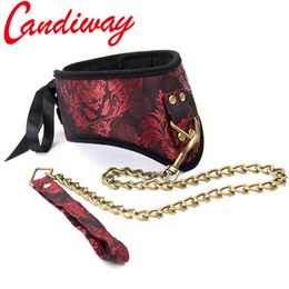 Beauty Items Candiway sexyy Collar Bondage BDSM leash chain Restraint Toys Slave Frisky Lacy Neck Ring harness For Women Flirting