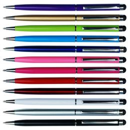 Colorful 2 in 1 Stylus Touch Pen and Ballpoint Pens For Universal Capacitive Screen Smart Phone Tablet