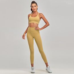 Yoga Outfit 2022 Women's Set Seamless Sportswear 2-Piece Gym Clothes Sports Bra Leggings Running Wear Skinny Suits