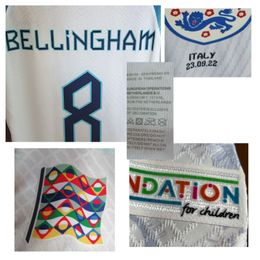 American College Football Wear 2022 Match Worn Player Issue Kane Sterling Grealish Mount Maillot Bellingham Custom Name Number Sports Jersey