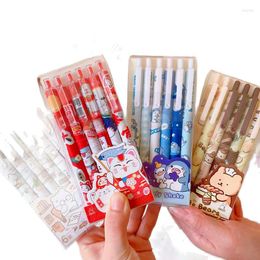 Cute Animal Gel Pen Kawaii Heart Girl Cartoon Pens Ins Fruit Student Office Aesthetic Stationery Gift Supplies