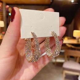 Hoop Earrings Bohemian For Women Stainless Steel Crystal 2022 Trend Jewerly Wedding Band Gift Brincos Feminino
