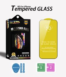 9D Screen Protector for iPhone 12 13 14 15 Pro Max XR XS Samsung A51 A52 A72 9H Protective Tempered Glass With Retail Box