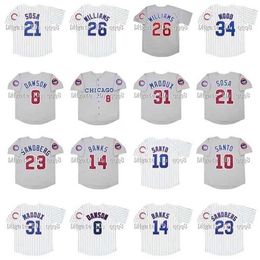 Proword Air01 Vintage 1992 Baseball Jerseys Greg 31 Maddux 21 Sammy Sosa 23 Ryne Sandberg 8 Andre Dawson 14 Ernie Banks 10 Ron Santo 26 Billy Williams