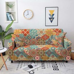 Chair Covers Bohemian Mandala Sofa Slipcover Elastic Cover For Living Room Corner Chaise Lounge Sectional Couch 1-4seat