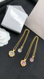 Luxury brand Fashion necklaces Crystal pendant 18K Gold chain classic style 2022 official latest models Womens jewelry Gift MN2 --03