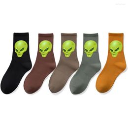 Men's Socks Thin Breathable High Quality Man Stockings Cotton Warm Cartoon Alien Very Cool Party Fashion