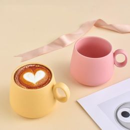 Mugs 280ml Simple Pure Color Handmade Ceramic Coffee Cup Home Breakfast Milk Drinking Leisure Afternoon Tea Cups