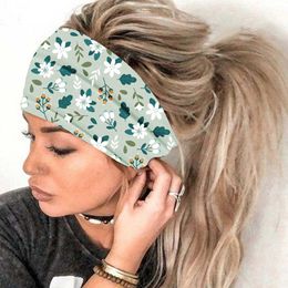 Yoga Hair Bands Women Sports Yoga Headband Running Elastic Wide Headband Bandana Soft Adend Sports Yoga Forehead Band Headgear L221027