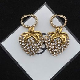 Women's fashion Jewellery 18k gold plated 925 silver brand designer earrings retro letter Crystal Diamond Pearl Classic earrings Wedding classic Jewellery wholesale cg